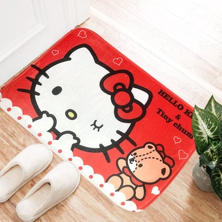 Thảm lau chân 3D decor họa tiết hello kitty thấm nước 40x60CM chống trơn trượt