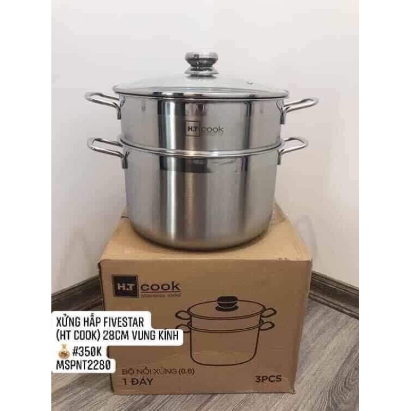 Nồi hấp ht cook size 28 dùng được bếp từ