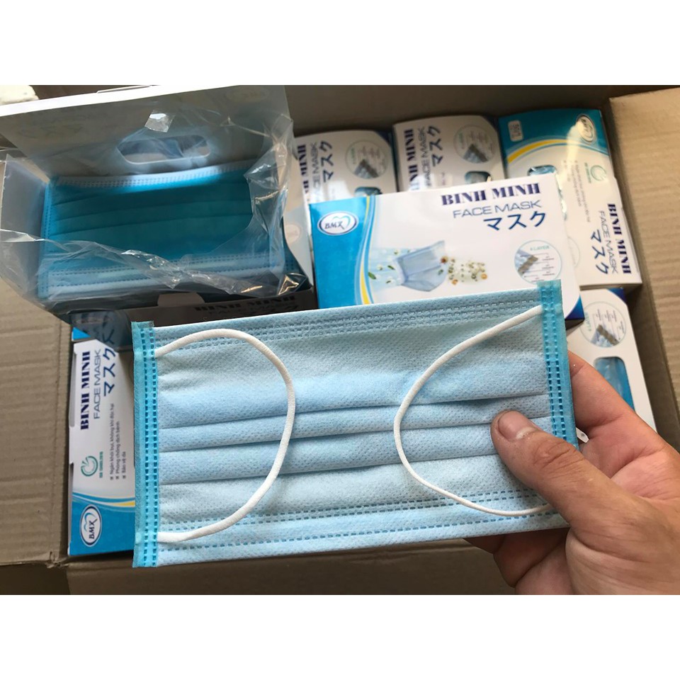 KHẨU TRANG Y TẾ BÌNH MINH  💋 FREESHIP💋 4 Lớp KHÁNG KHUẨN ( siêu dày) - 50 chiếc/hộp, Ngăn Vi Khuẩn và Khói Bụi | BigBuy360 - bigbuy360.vn