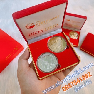 Cặp đồng xu con cọp mạ vàng mạ bạc quà phong thủy may mắn 2022