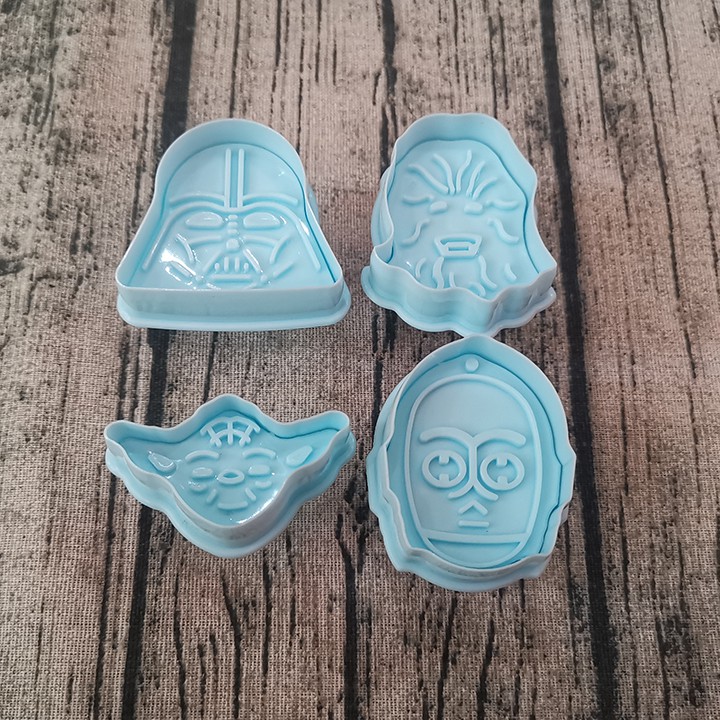 HCM - Bộ 4 khuôn nhấn bánh quy hình nhân vật Star-War CA59 làm bánh Cookies, cắt fondant