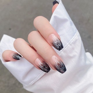[Hàng mới về] Set 24 Móng Tay Giả Hình Ngọn Lửa Có Thể Tháo Rời Độc Đáo