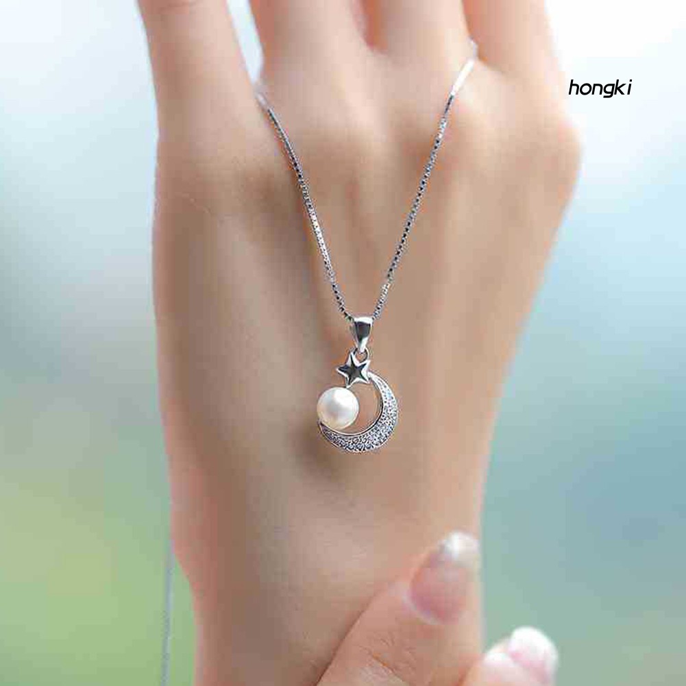 (Hàng Mới Về) vòng cổ Hợp Kim Hình Ngôi Sao / Mặt Trăng Đính Đá Thời Trang Cho Nữ