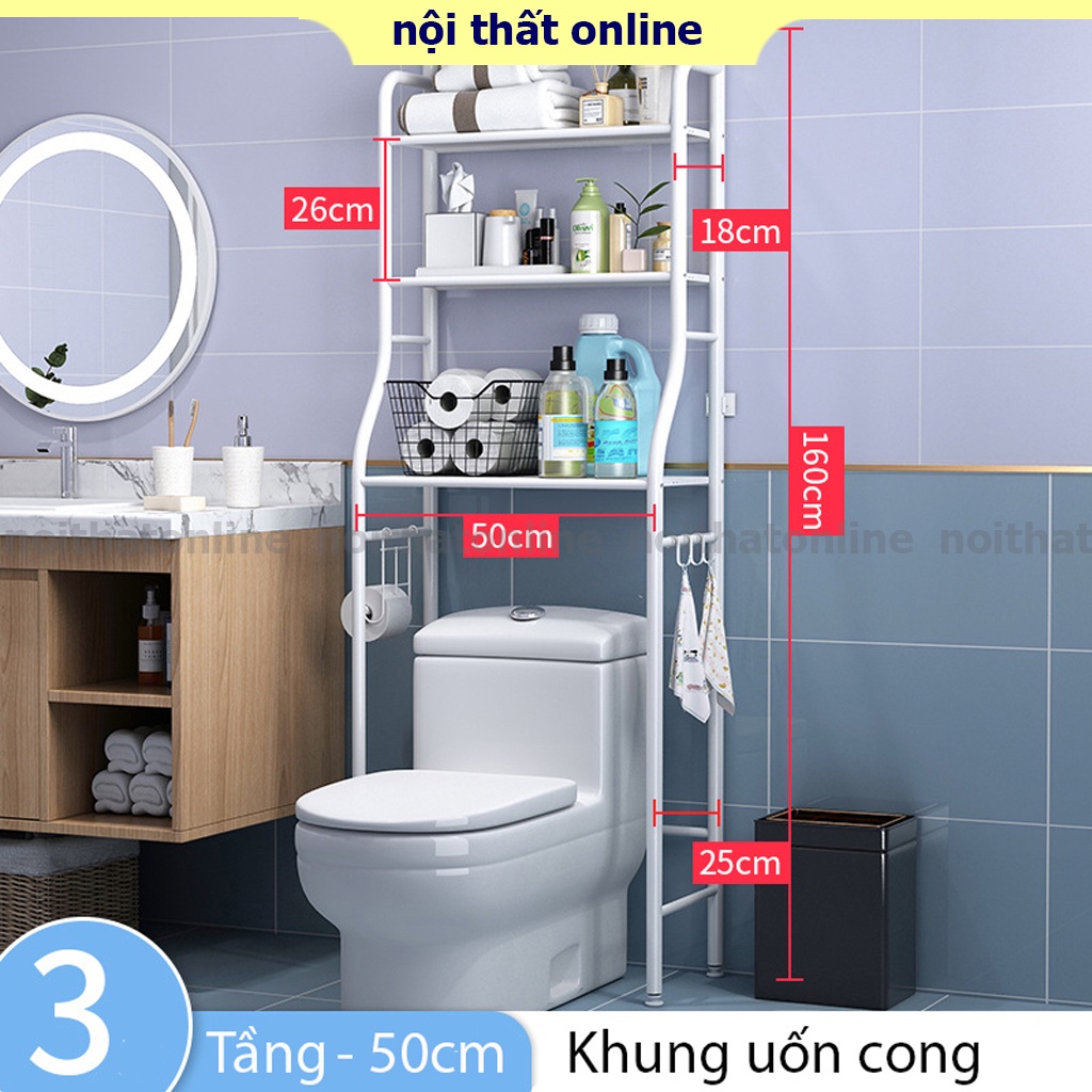 Kệ sau máy giặt, kệ bồn vệ sinh sắp xếp đồ đạc gọn gàng, thông minh chất liệu bền đẹp tăng diện tích để đồ