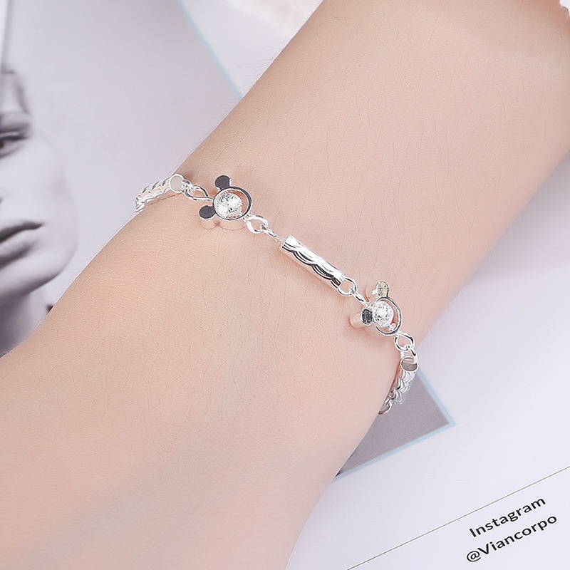 Vòng tay nhiều lớp mạ bạc 925 xỏ hạt làm thủ công thời trang