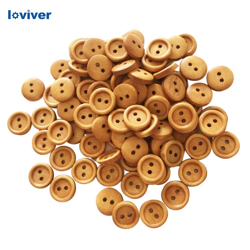 Set 100 Nút Gỗ 2 Lỗ In Chữ Loviver Phong Cách Vintage Thích Hợp Cho May Giày Thẻ