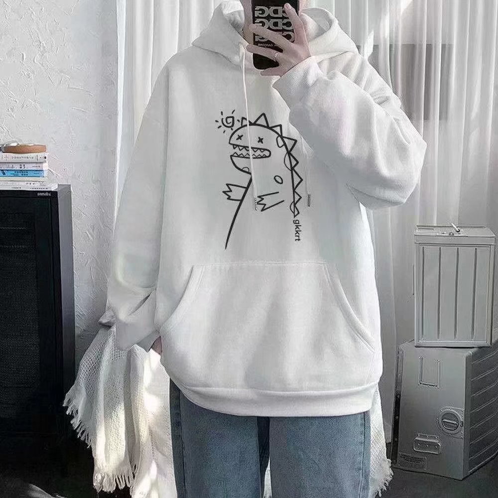 Áo hoodie Tay Dài Dáng Rộng In Họa Tiết Hoạt Hình Phong Cách hip hop Đường Phố Hàn Quốc Thời Trang Mùa Đông Cho Nam M-5XL