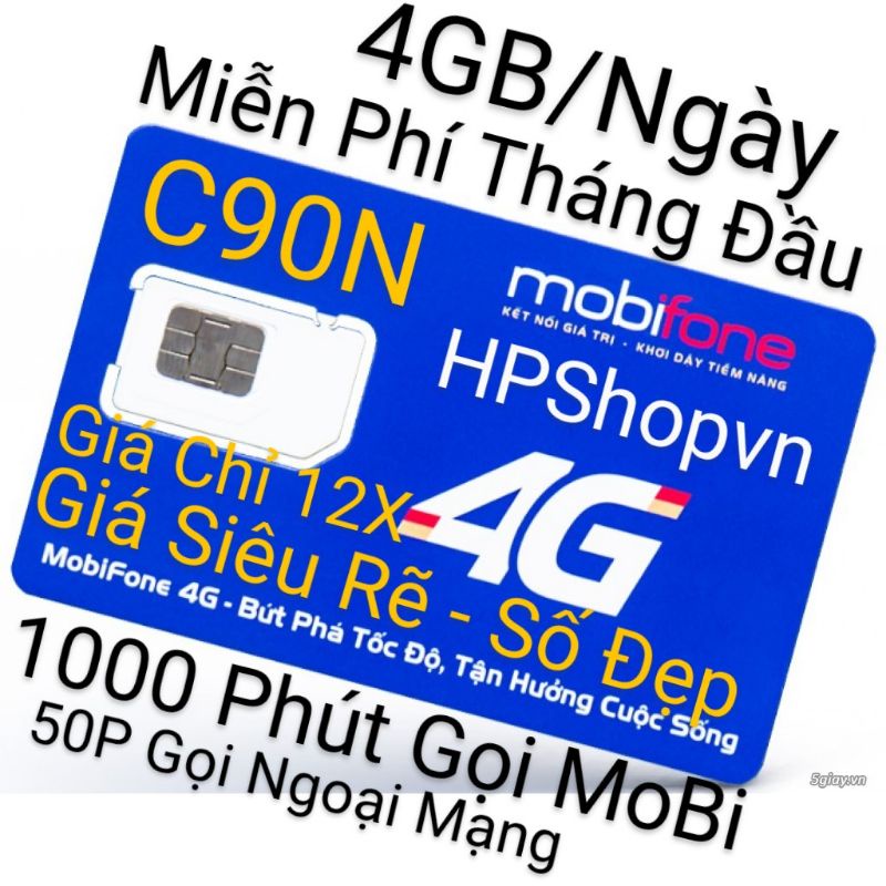 SIM 4G C90N MOBIFONE 1050 PHÚT 120GB (4G/NGÀY) SỐ ĐẸP MIỄN PHÍ THÁNG ĐẦU ĐĂNG KÝ CHÍNH CHỦ