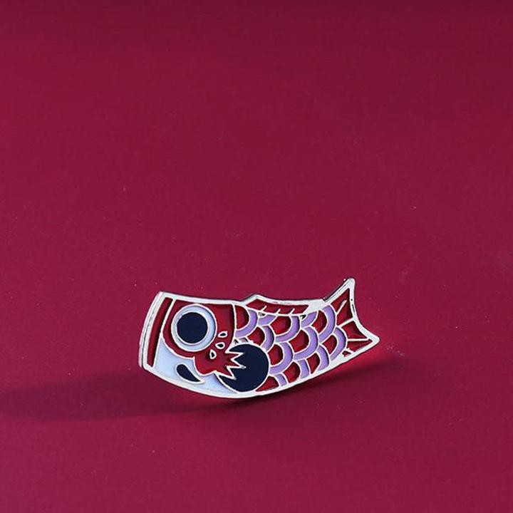 Pin cài áo anime xinh xắn huy hiệu cá Nhật Bản quà tặng trang sức