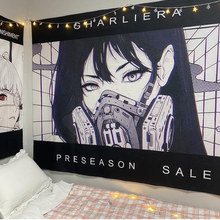 Tranh Vải Treo Tường Hình Cô Gái anime Nhật Bản Trang Trí