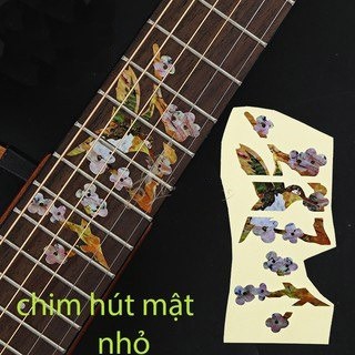 Miếng dán họa tiết cần đàn guitar hình chim sẻ hút mật hoa-02