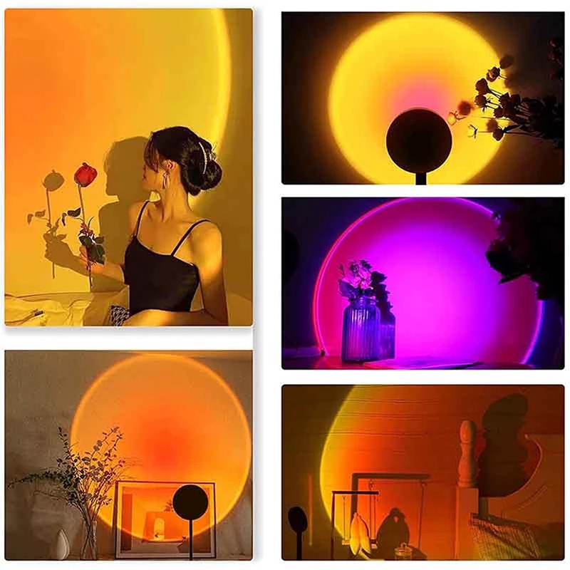 Đèn Hoàng Hôn, Đèn led sống ảo, Đèn chiếu hoàng hôn bóng led trang trí, 16 màu thích hợp chụp ảnh, quay video livestream