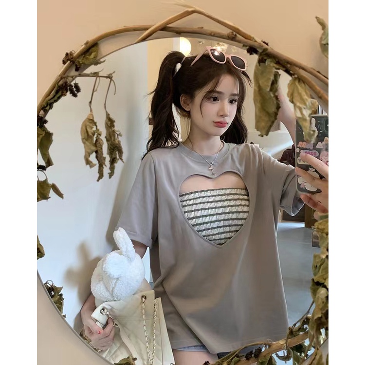 Love long sleeve T - áo rỗng tuýp tất cả - phù hợp hai - bộ mảnh
