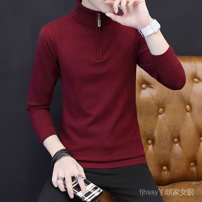 Áo Sweater Cổ Cao Phối Khóa Kéo Chất Nhung Dày Dặn Ấm Áp Cho Nam | BigBuy360 - bigbuy360.vn