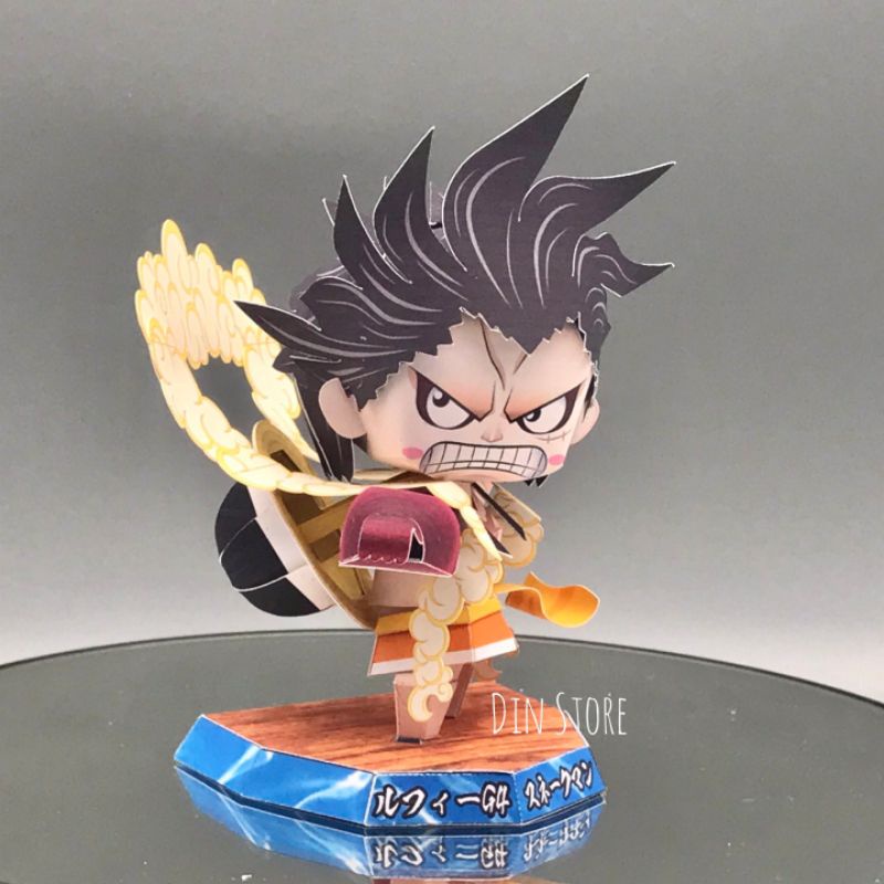 Mô Hình Giấy Luffy Gear 5 Thần Mặt Trời Nika - Monkey D. Luffy Gear 4 Gear 3 Gear 2