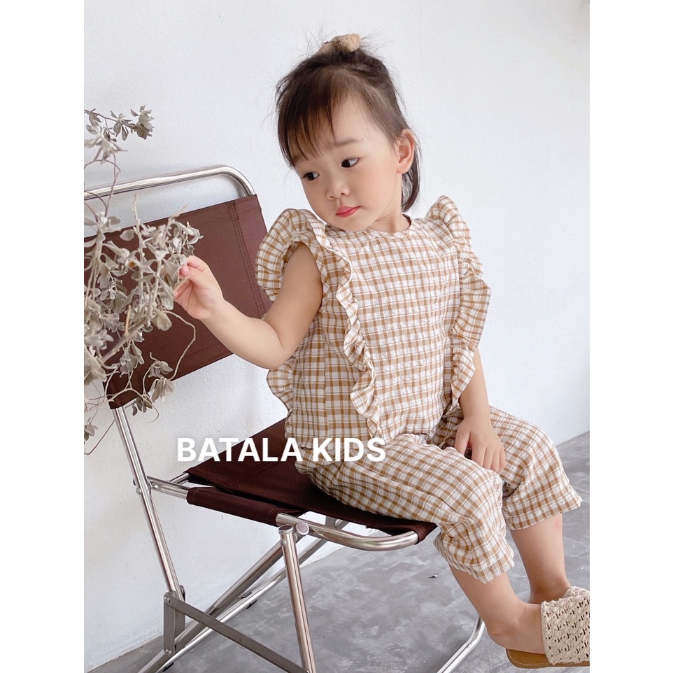 Set quần áo bé gái Batala kids, đồ bộ bé gái mùa hè chất thô mền thoáng mát đi chơi đi biển cho bé từ 8-23kg