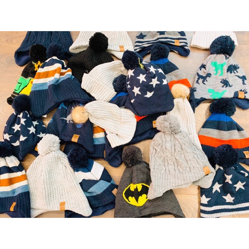 Mũ len lót nỉ Hm dư xịn cho bé trai/bé gái