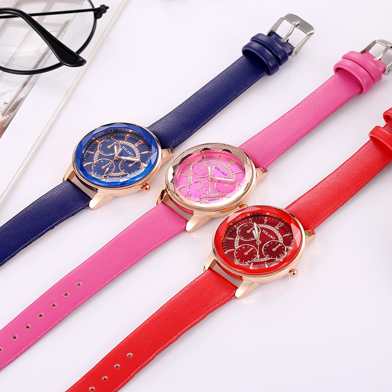 ZOLFA Elegant Pink Womens Quartz Wristwatch Analog Clock Fashion Luxury Rhinestones Ladies Leather Watches Wrist Exquisite Accessories Đồng hồ nữ