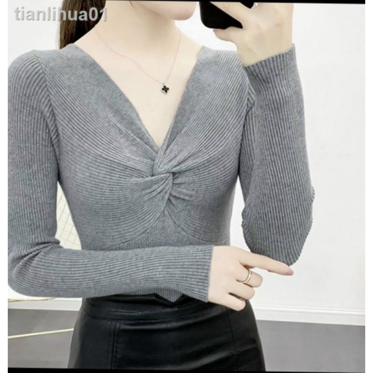 Áo thun kiểu tay dài xoắn ngực siêu hot(A15