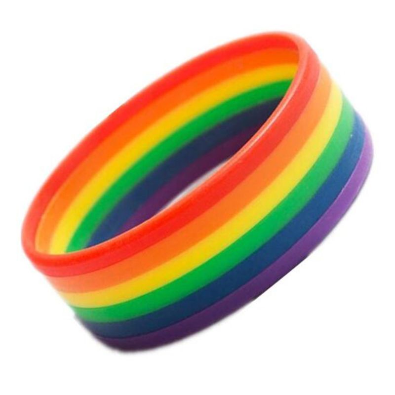 Wmmb Vòng Tay Cao Su Silicone Màu Cầu Vồng Cho Các Bữa Tiệc Parades Fes