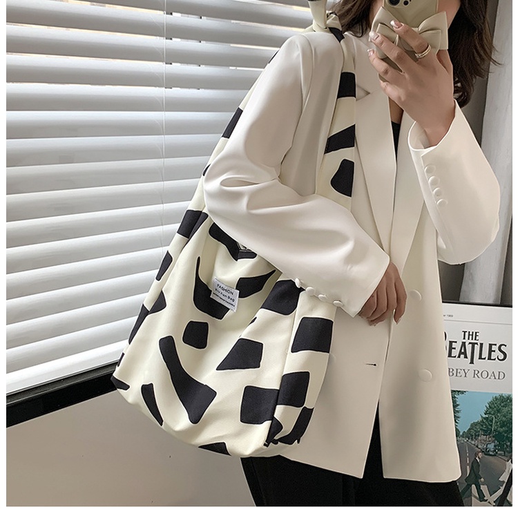 Túi Xách Canvas Đeo Vai Sức Chứa Lớn Thời Trang Nữ Tính