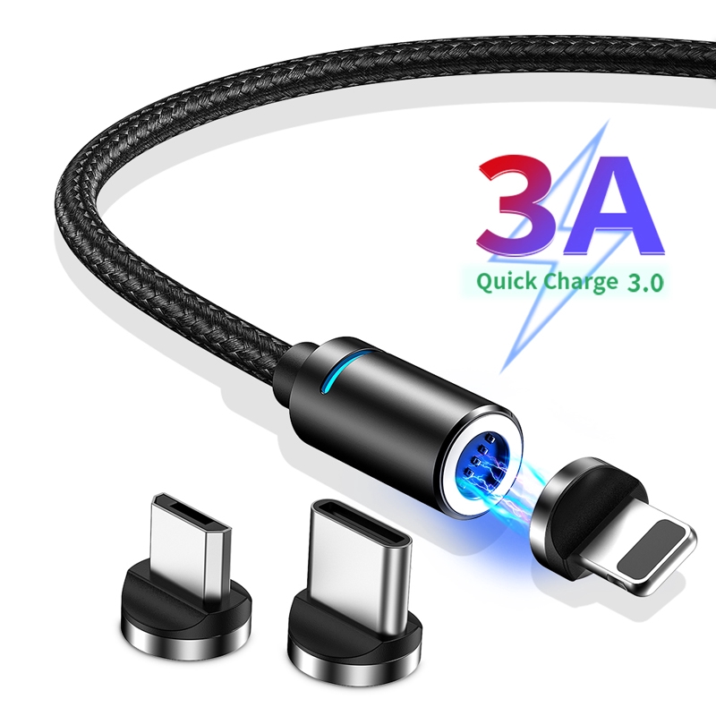 Dây Cáp Sạc Nhanh 3A Nam Châm Đầu Micro Usb Type-C/ios