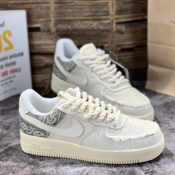 Giày sneaker AF1 force 1 dây thừng, Giày thể thao AF1 thổ cẩm phối đồ nam nữ siêu hot trend mẫu mới