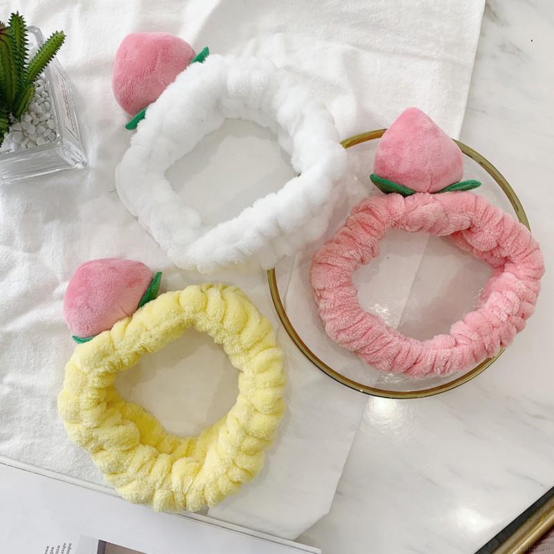 Băng đô màu hồng trang trí hình quả đào dễ thương