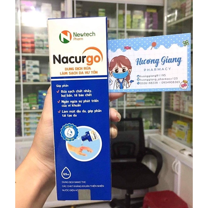 Chăm sóc vết thương, ngừa sẹo, giảm thâm bộ ba Xịt nacurgo - Gel nacurgo- Dung dịch Nacurgo