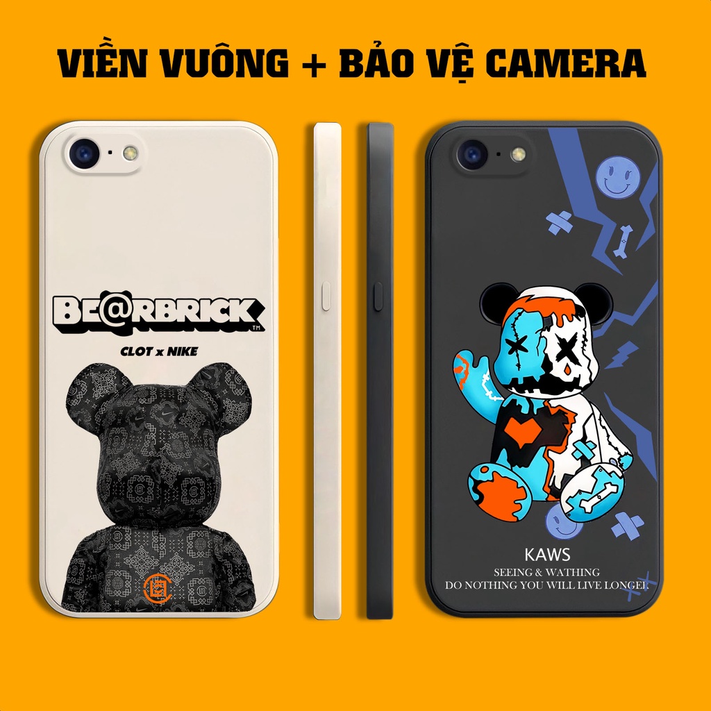 Ốp lưng Oppo A39 / A57 / A71 / NEO 9s gấu cạnh viền vuông có bảo vệ camera