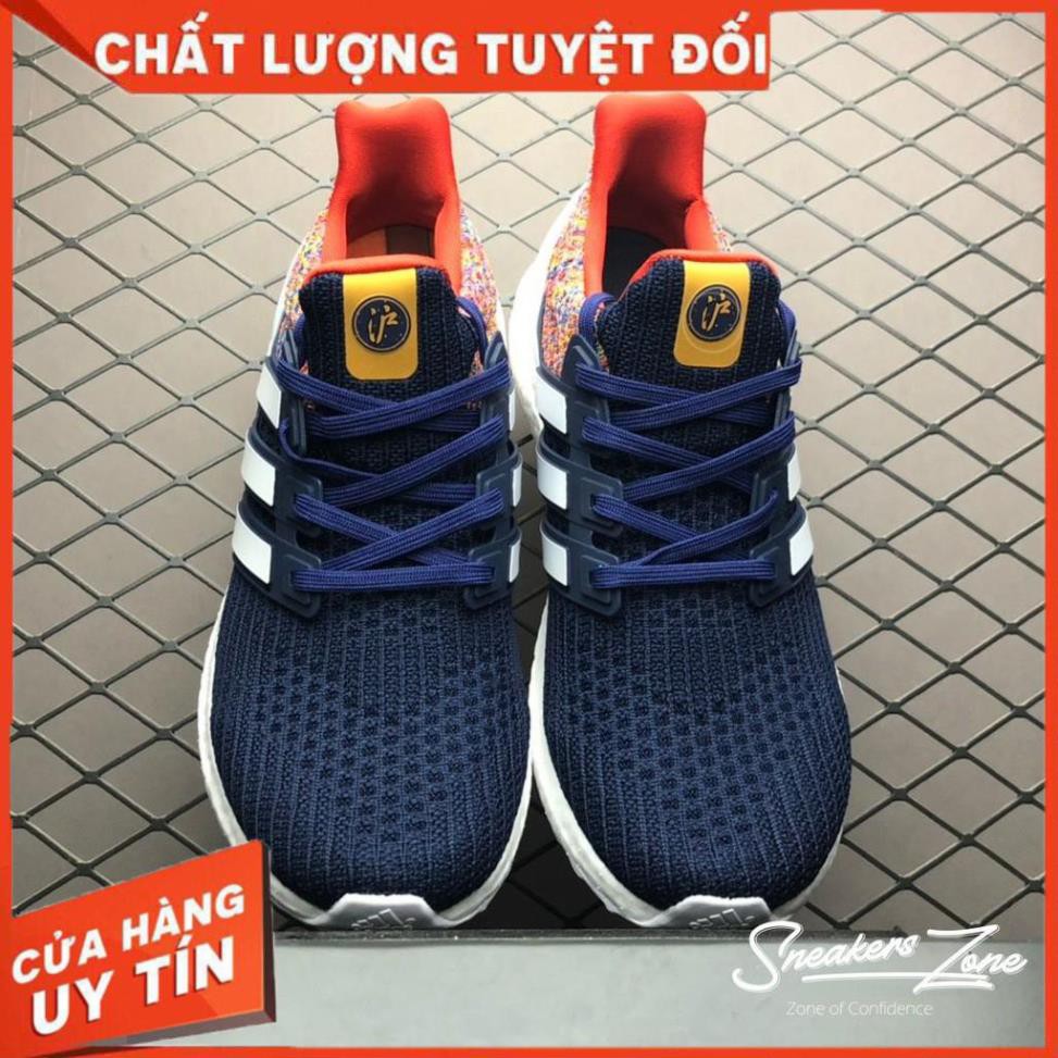 (FREE SHIP + HỘP + QUÀ) Giày thể thao ULTRA BOOST 4.0 multi colors xanh dương gót thổ cẩm siêu đẹp cho nam và nữ : "