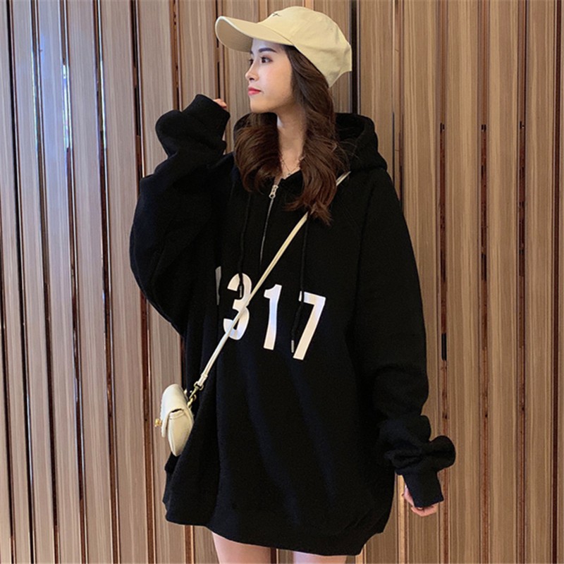 Áo Hoodie Dáng Váy Bigsize Ulzzang Nữ Tay Bồng Phong Cách Hàn Quốc HD64 - Liti shop