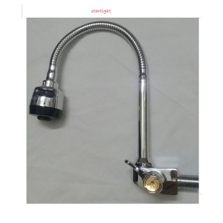 Vòi rửa chén lạnh cắm tường cần lò xo tay gạt -tặng 1 cuộn băng tan