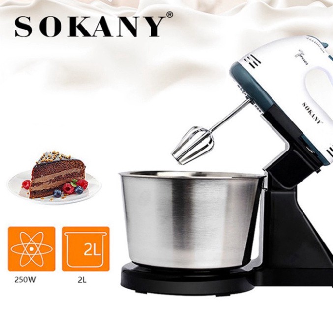 Máy đánh trứng cầm tay kèm đế trộn đa năng rảnh tay chính hãng SOKANY