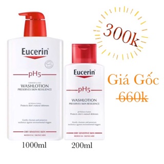 [5 ngày Xả Kho] COMBO 2 chai sữa tắm Eucerin 1000ml và 200ml (Date 2021)