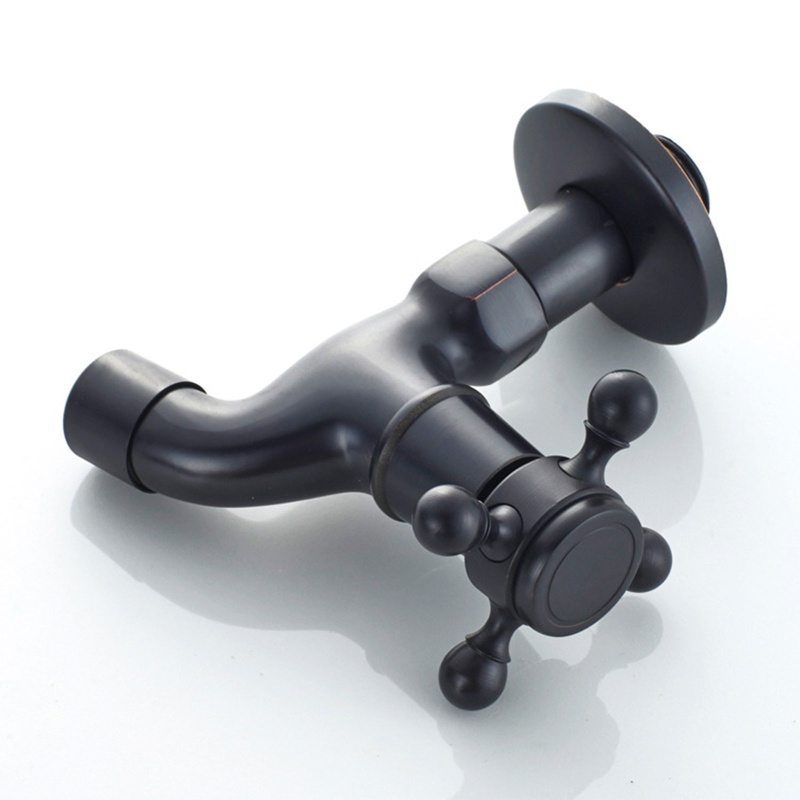 Vòi Nước Bồn Cầu Bằng Đồng Thau Màu Đen Trang Trí Sân Vườn