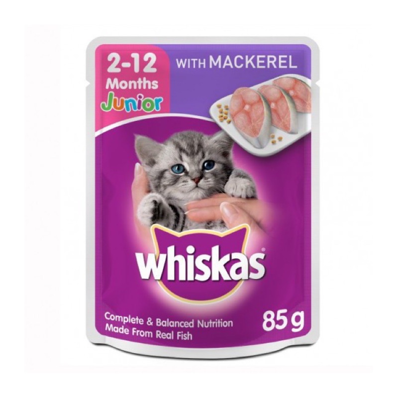 Pate mèo con, thức ăn dạng sốt cho mèo 2-12 tháng tuổi Whiskas 85g
