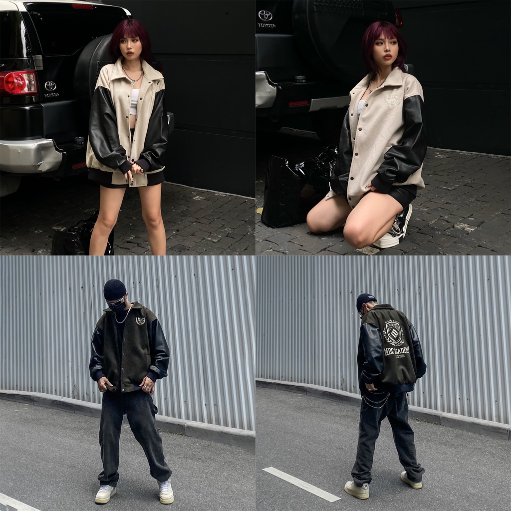 Áo Khoác MBC Academy Varsity Jacket - Light Sand/Dark Green
