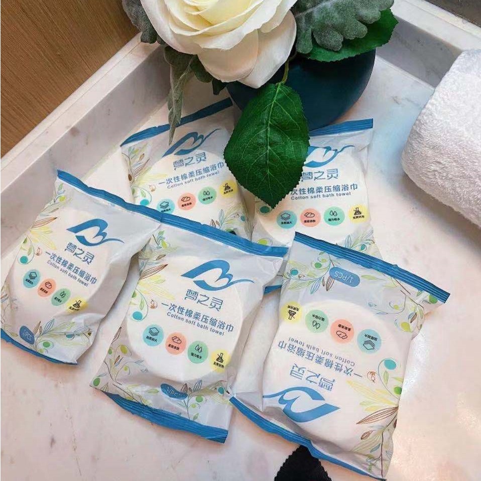 SS5039 Khăn tắm nén du lịch bằng cotton dùng một lần tiện lợi