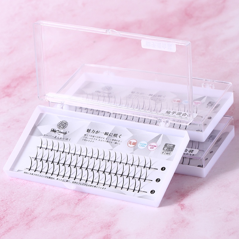 60 cụm lông mi kéo dài hình dạng một quạt cá nhân phẳng 3D mịn, chuẩn bị khối lượng lông mi mở rộng các mỹ phẩm trang điểm