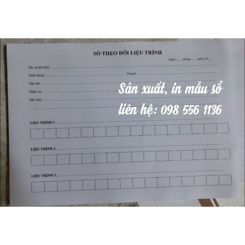 Sổ theo dõi liệu trình SPA quyển nhỏ A5
