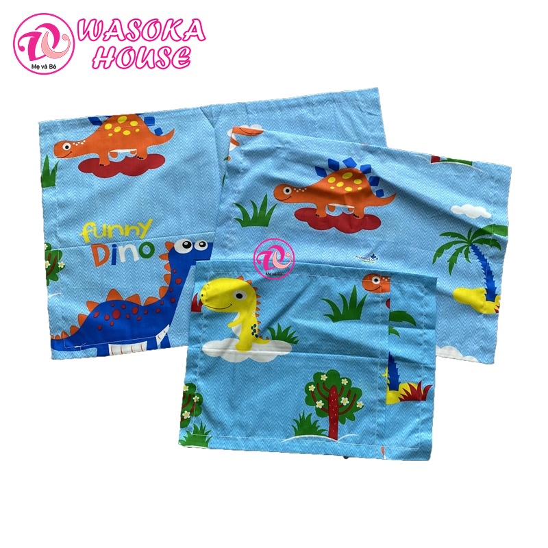 Vỏ áo gối nằm trẻ em, vải cotton Thắng Lợi mềm, mát, nhiều họa tiết hoạt hình đáng yêu thân thiện