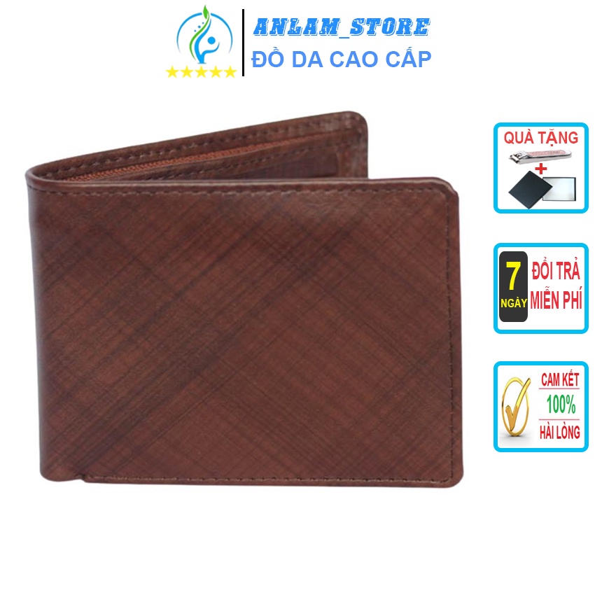 Ví Da, Bóp Da Bò Nam Vân Gỗ Cực Đẹp, Trẻ Trung Và Cá Tính - Mã:AL-168