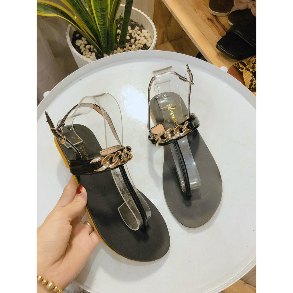 [Có sẵn] Dép Sandal Quai Kẹp Phối Xích Trẻ Trung - Dép Sandal Kẹp Ngón