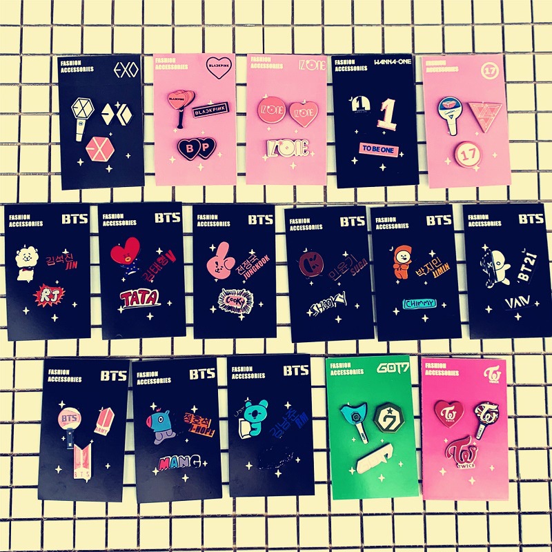 Huy Hiệu Cài Áo Hình Nhóm Nhạc KPOP BTS BLACKPINK GOT7 TWICE SEVENTEEN