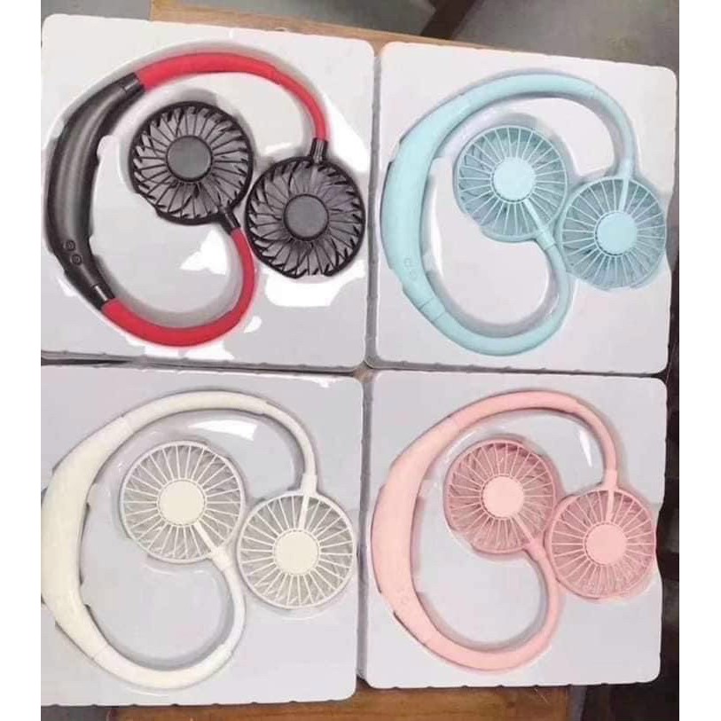 Quạt cầm tay USB mini treo cổ dành cho người lười hoặc tập GYM, Quạt Mini Đeo Cổ 360 Độ