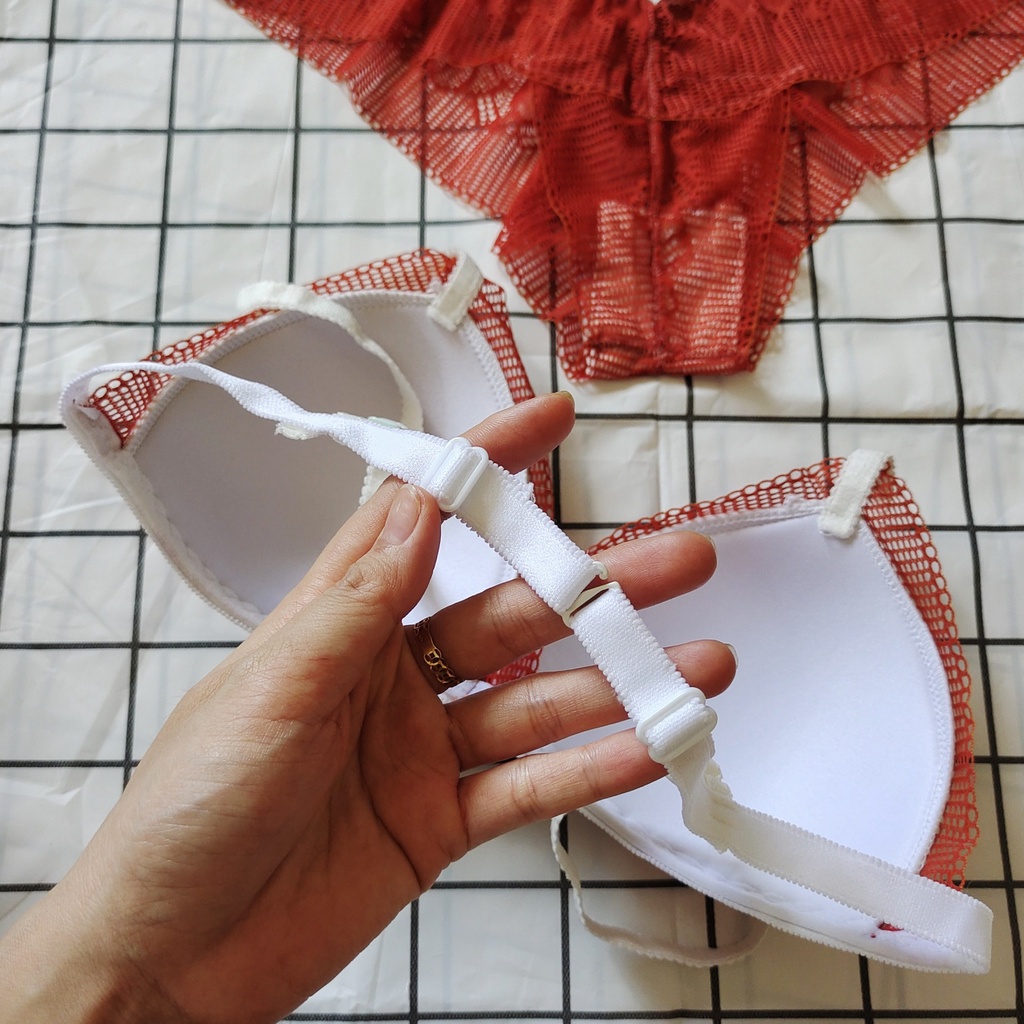 Set Bra - Bralette ren sexy không gọng, mút mỏng - Màu cam đất - NY016 - Đồ Lót nữ | BigBuy360 - bigbuy360.vn