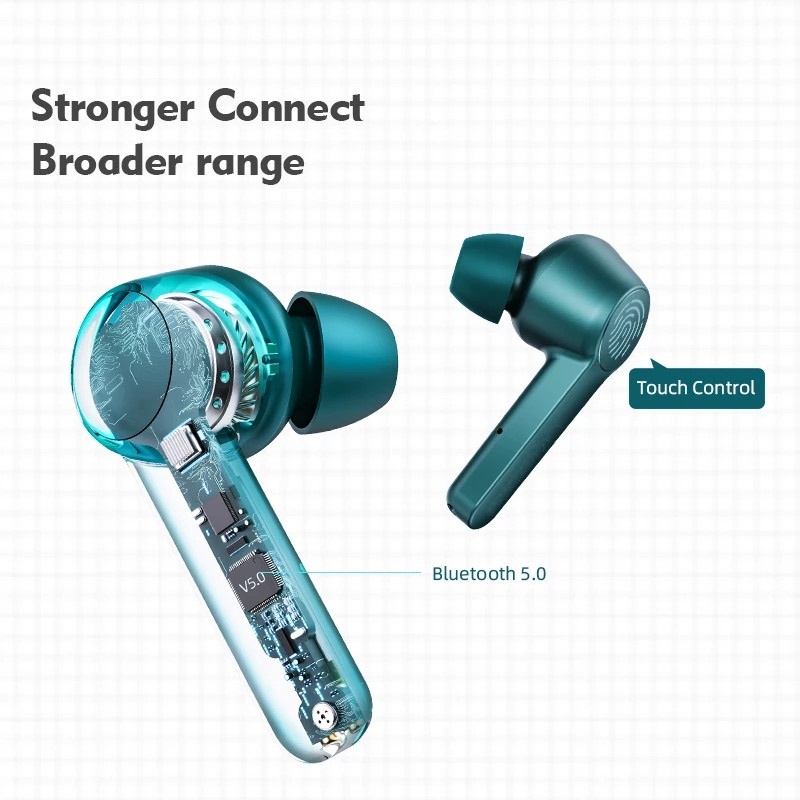 Tai nghe nhét tai TZUZL Bluetooth TWS P30 TWS kháng nước điều khiển cảm ứng thiết kế có mic kèm cáp sạc