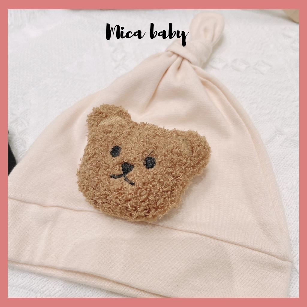 Mũ cotton gấu bông dễ thương cho bé sơ sinh Mica Baby MD63