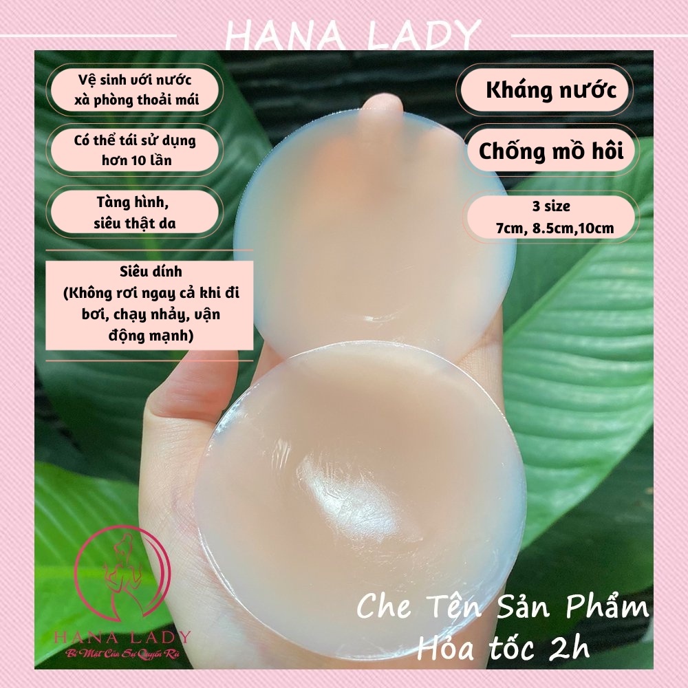 Miếng dán ngực, dán ti nhũ hoa silicon tàng hình cao cấp không lộ viền siêu dính (môt cặp)